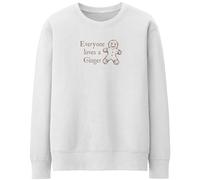 Purple Print House Everyone Loves A Ginger Womens Christmas Sweatshirt Festive Gingerbread Man Jumper Xmas Ginger hair Sweater, XXL, White