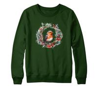 Purple Print House Festive Christmas Robin Jumper For Kids Boy Girls Xmas Sweater Day Santa Wreath Sweatshirt, 7-8 Years, Bottle