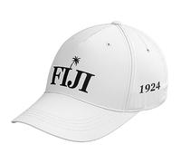 Purple Print House Fiji 1924 Mens Cap Retro Rugby Fijian Islands Supporters Hat, One Size, White