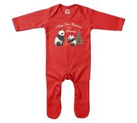 Purple Print House First Christmas As My Mummy Romper - 1st Xmas Sleepsuit For Babies Girls Boys - Mummy And Baby Panda Gift, 3-6 Months, Red