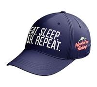 Purple Print House Fishing Gifts for Men - Fishing Hat - Eat Sleep Fish Repeat Fishing Baseball Cap Hat Mens Funny Fishing Tackle (Navy Blue)