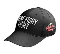 Purple Print House Fishing Gifts for Men - Fishing Hat - Here Fishy Fishy Fishing Baseball Cap Hat Mens Funny Fishing Tackle (Black)