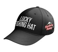 Purple Print House Fishing Gifts for Men - Lucky Fishing Hat - Baseball Cap Hat Mens Funny Tackle (Black)