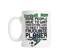 Purple Print House Football Mum Mug - Football For Her - Footballer From Son Home & Kitchen, White, One Size