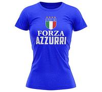 Purple Print House Forza Azzurri Italia T Shirt, Italy Shirt for Womens, Italia Tshirt, Womens Top Flag 2021 Blue (Medium, Royal Blue)