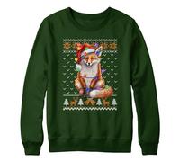 Purple Print House Fox Christmas Kids Sweatshirt School Xmas Jumper Day Boy Girl Sweater Santa, 5-6 Years, Bottle