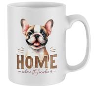 Purple Print House French Bulldog Mug Cute Home Is Where The Frenchie Is Puppy Men Women Christmas Stocking Gift Cup