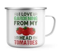 Purple Print House From My Head Tomatoes Gardener Enamel Mug Unisex Gardening Tea Coffee Metal Cup Men Women