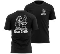 Purple Print House Funny BBQ Dad T Shirt Humorous Bear Grills Top for Father Grandad Father's Day Grilling Gift Birthday Present Him Men, M, Black