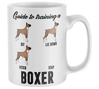 Purple Print House Funny Boxer Box Mug Womens Boxer Guide To Training Coffee and Tea Cup Birthday Gift for Boxer Owner Men Women Puppy Dog Owners