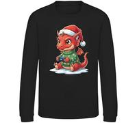 Purple Print House Funny Christmas Jumper For Boys - Dragon Sat With Gaming Controller Xmas Jumper - Son Nephew Festive Gamer Gift Top, 9-11 Years, Black