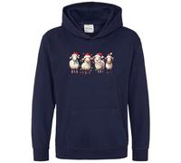 Purple Print House Funny Christmas Sheep Kids Hoodie Farm Animals Boy Girls Xmas Winter Hooded Top, 9-11 Years, Navy