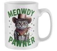 Purple Print House Funny Cowboy Cat Mug Meowdy Pawner Cats Kittens Artist Humour Coffee Tea Cup Gift