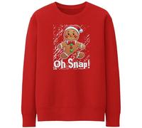 Purple Print House Funny Gingerbread Sweatshirt For Adults Christmas Oh Snap Festive Xmas Jumper Men Women, S, Red