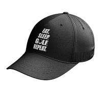 Purple Print House Funny Golf Baseball Cap Men Eat Sleep Repeat Golf Hat Gifts for Dad Grandad Sporting, One Size, Black