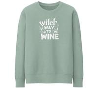 Purple Print House Funny Halloween Womens Sweatshirt Witch Way To The Wine Ladies Autumn Jumper