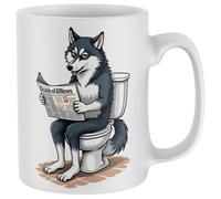 Purple Print House Funny Husky Toilet Humour Mug Secret Santa Office Staff Xmas Gift Tea Coffee Cup Men Women
