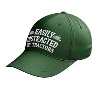 Purple Print House Funny Mens Farming Hat Distracted by Tractors Baseball Cap Gift for Farmer Dad Grandad, One Size, Bottle