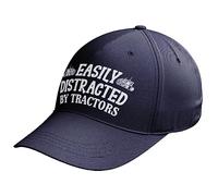 Purple Print House Funny Mens Farming Hat Distracted by Tractors Baseball Cap Gift for Farmer Dad Grandad, One Size, Navy