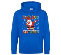 Purple Print House Funny Santa Six Seven Hoodie Dabbing Santa Meme Xmas Hooded Top Boys Girls Father Christmas 6 7 Viral Trend Top, 12-13 Years, Royal