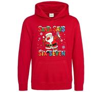 Purple Print House Funny Santa Six Seven Hoodie Dabbing Santa Meme Xmas Hooded Top Boys Girls Father Christmas 6 7 Viral Trend Top, 5-6 Years, Red