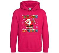 Purple Print House Funny Santa Six Seven Hoodie Dabbing Santa Meme Xmas Hooded Top Boys Girls Father Christmas 6 7 Viral Trend Top, 7-8 Years, Bright Pink
