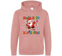 Purple Print House Funny Santa Six Seven Hoodie Dabbing Santa Meme Xmas Hooded Top Boys Girls Father Christmas 6 7 Viral Trend Top, 9-11 Years, Dusty Green