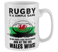Purple Print House Funny Wales Mug Rugby Is A Simple Game Sports Country Cymru Welsh St Davids Tea Coffee Men Women Gift Cup