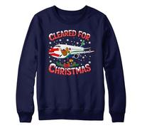 Purple Print House Funny Xmas Jumpers For Boys Cleared For Christmas Santa Flying Aeroplane Presents Sweater Kids Top
