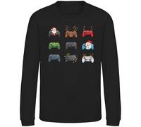 Purple Print House Gaming Controllers Christmas Boys Sweatshirt Santa Snowman Computer Wireless Joystick Festive Xmas Jumper Kids, 9-11 Years, Black