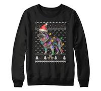 Purple Print House German Shepherd Christmas Kids Sweatshirt Alsatian School Xmas Jumper Day Boy Girl Sweater Santa, 7-8 Years, Black