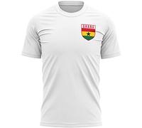 Purple Print House Ghana Shirts for Men, Ghana Flag Badge Retro T Shirt, Football Country Africa 2022 Supporters Gifts for Him or Her, 2024 World Tournament Footy Soccer Top, M, White