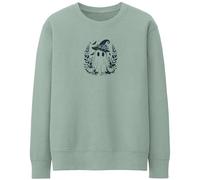 Purple Print House Ghost Flowers Sweatshirt For Women Halloween Pumpkins Ladies Jumper, M, Dusty Green