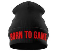 Purple Print House Gifts for Gamers - Born to Game Funny Beanie Hat - Gamer Gifts Gifts for him Gaming Gifts (Black)
