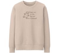 Purple Print House Gingers Are For Life Not Just For Christmas Sweatshirt Winter Jumper Ginger Hair Gingerbread Man Xmas Sweater, L, Natural Stone