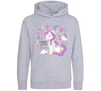 Purple Print House Girls Personalised Maths Day Hoodie Mathematics Superstar Unicorn Numbers Design -Classroom Learning School Custom Hooded Top, 3-4 Years, Heather Grey