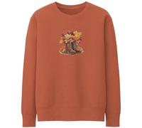 Purple Print House Halloween Boots Sweatshirt For Women Festive Autumn Walks October Ladies Jumper, L, Ginger Biscuit