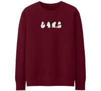 Purple Print House Halloween Sweatshirt For Women Spooky Ghost Cats Sweater, XL, Maroon