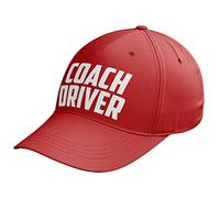 Purple Print House Headwear Coach Driver Baseball Cap - Funny Birthday Bus Gifts for Him - Public Transport Hat, One Size, Red