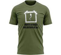 Purple Print House Here's A Really Old Picture of Me T Shirt - Funny T Shirts for Men Rude Gift for Dad Brother Son Uncle or Grandad, XXL, Military Green