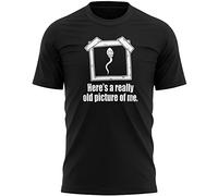 Purple Print House Here's A Really Old Picture of Me T Shirt - Funny T Shirts for Men Rude Gift for Dad Brother Son Uncle or Grandad, L, Black