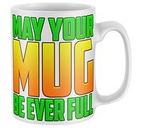 Purple Print House Home & Kitchen May Your Glass Be Ever Full Mug - Funny St Patricks Day Joke Gifts For Men Women Kids - Irish Lucky Paddys Day Tea Coffee Cup, White, One Size