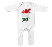 Purple Print House Hungary Torn Romper Suit Babies Boy Girl Magyarország Football Hungarian Baby Sleepsuit, 0-3 Months, White