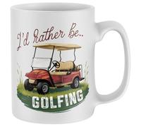 Purple Print House Id Rather Be Golfing For Dad Grandad Golfer Golf Hobby Tea Coffee Cup Gift