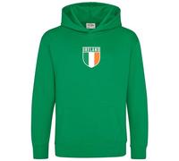 Purple Print House Ireland Badge Kids Hoodie Boys Girls Irish Shamrock Football Hooded Top, 1-2 Years, Irish Green
