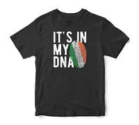 Purple Print House Ireland Flag Kids T Shirt Irish Its in My DNA Boy Girl Football Supporter World Top Tee, 3-4 Years, Black