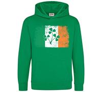 Purple Print House Ireland Flag Rugby Shamrock Hoodie Kids Retro Irish Nations Football Supporter Boys Girls, 1-2 Years, Irish Green