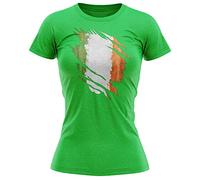 Purple Print House Ireland Torn Womens T Shirt, Ireland Rugby Gifts, Ireland Flag Torn, Irish Gift, Irish Rugby Top, Unisex St Patricks Day Present for Her, XXL, Irish