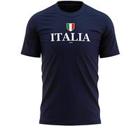 Purple Print House Italia T Shirt Mens Rugby Top Tee Italian Shield Italy Supporter, S, Navy