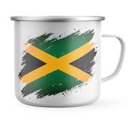 Purple Print House Jamaica Independence Enamel Mug with Jamaican Torn Badge for Camping Birthday Him Home Kitchen Accessories Gifts